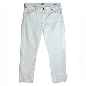 Citizens of Humanity C of H Dani Cropped Straight Leg Cuffed Jeans Size 28 White